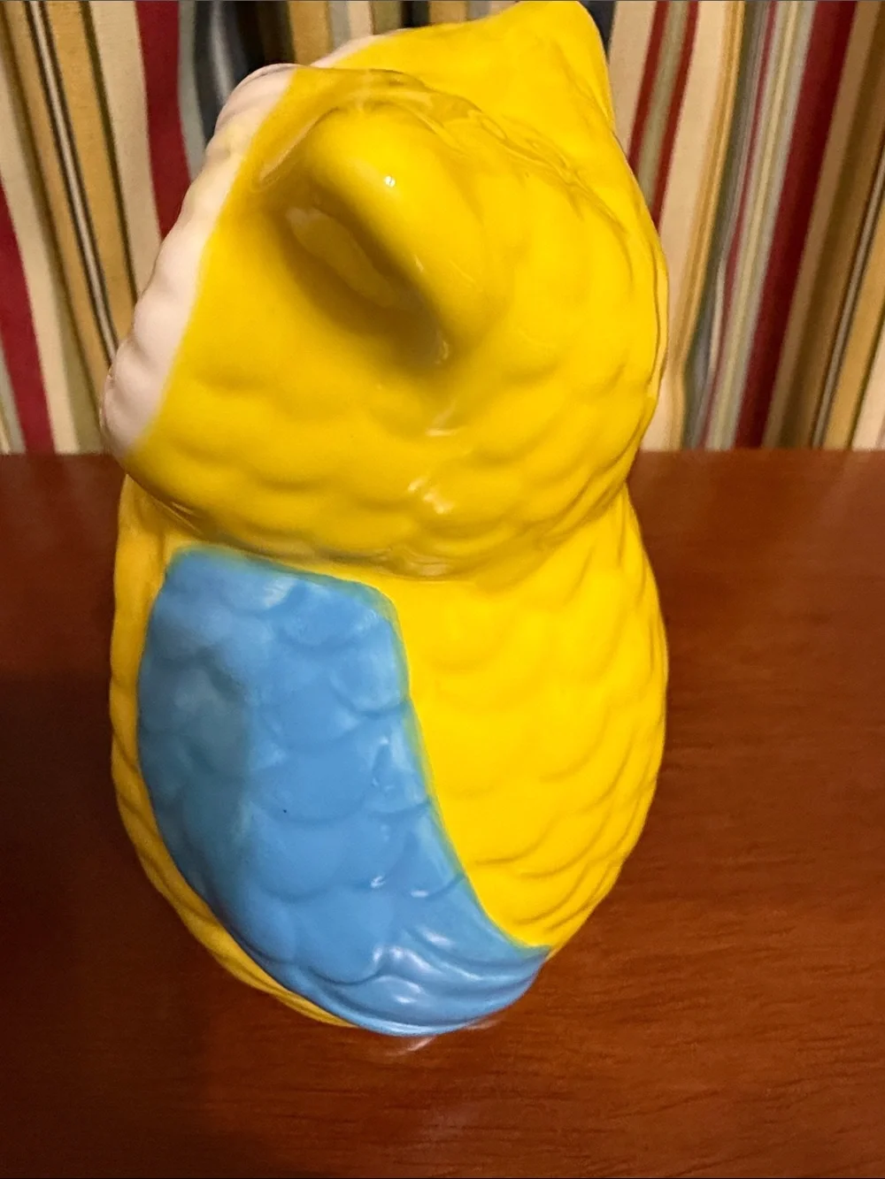 Yellow & Blue Ceramic Owl Kitchen Holder